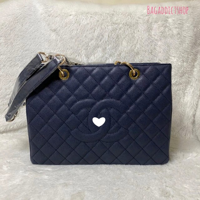 BagAddict Tas C Wanita Kulit Asli GST Navy Caviar GHW