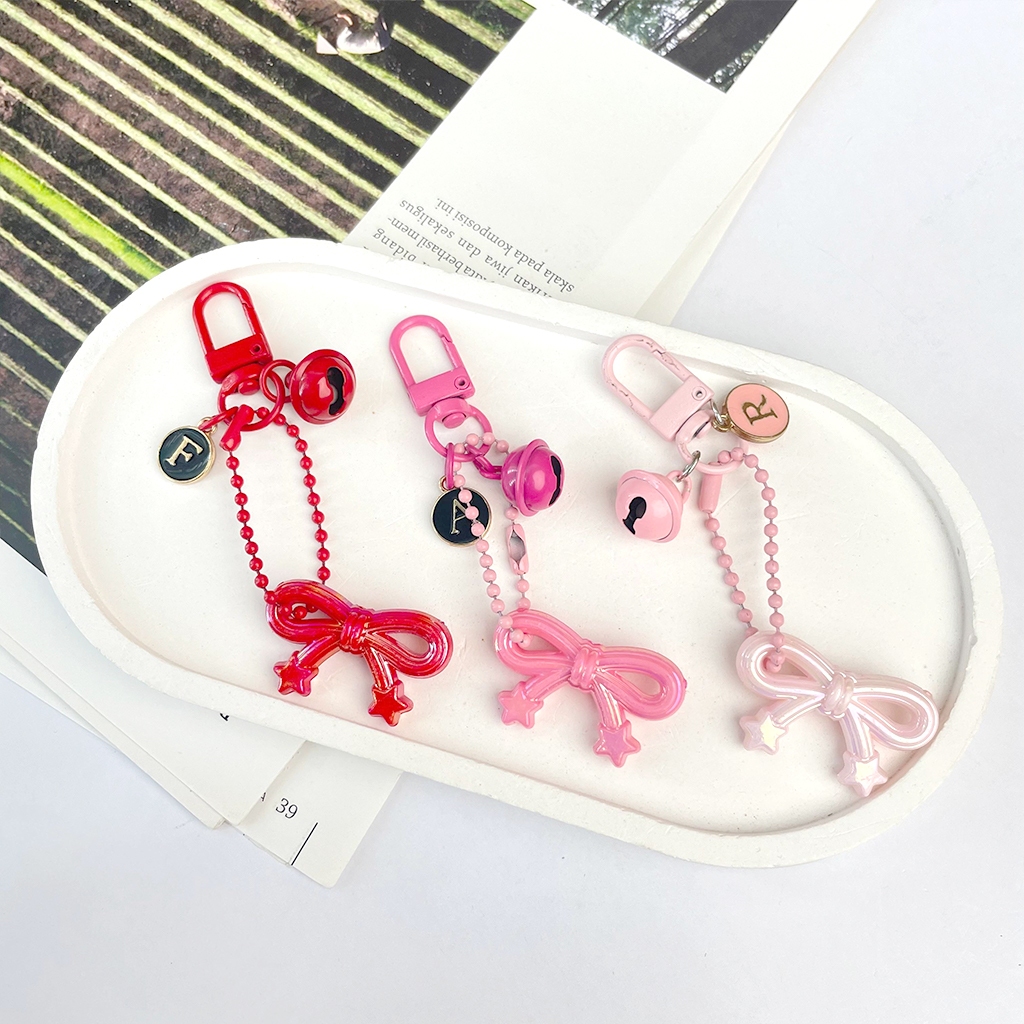 Part 2 Gantungan Kunci Akrilik Custom Huruf Alfabet A-Z | Gantungan Tas Pita Huruf| Keychain Huruf |