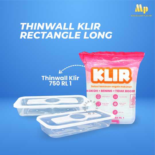 Thinwall Rectangle Long Klir @25 Pcs / Thinwall Klir