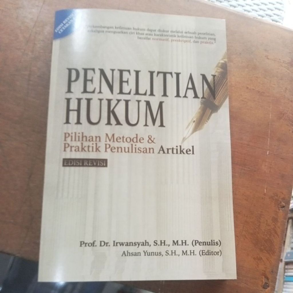 buku penelitian hukum ,pilihan metode&praktik penulisan artikel(prof. dr. irwansyah s.h.h.m)