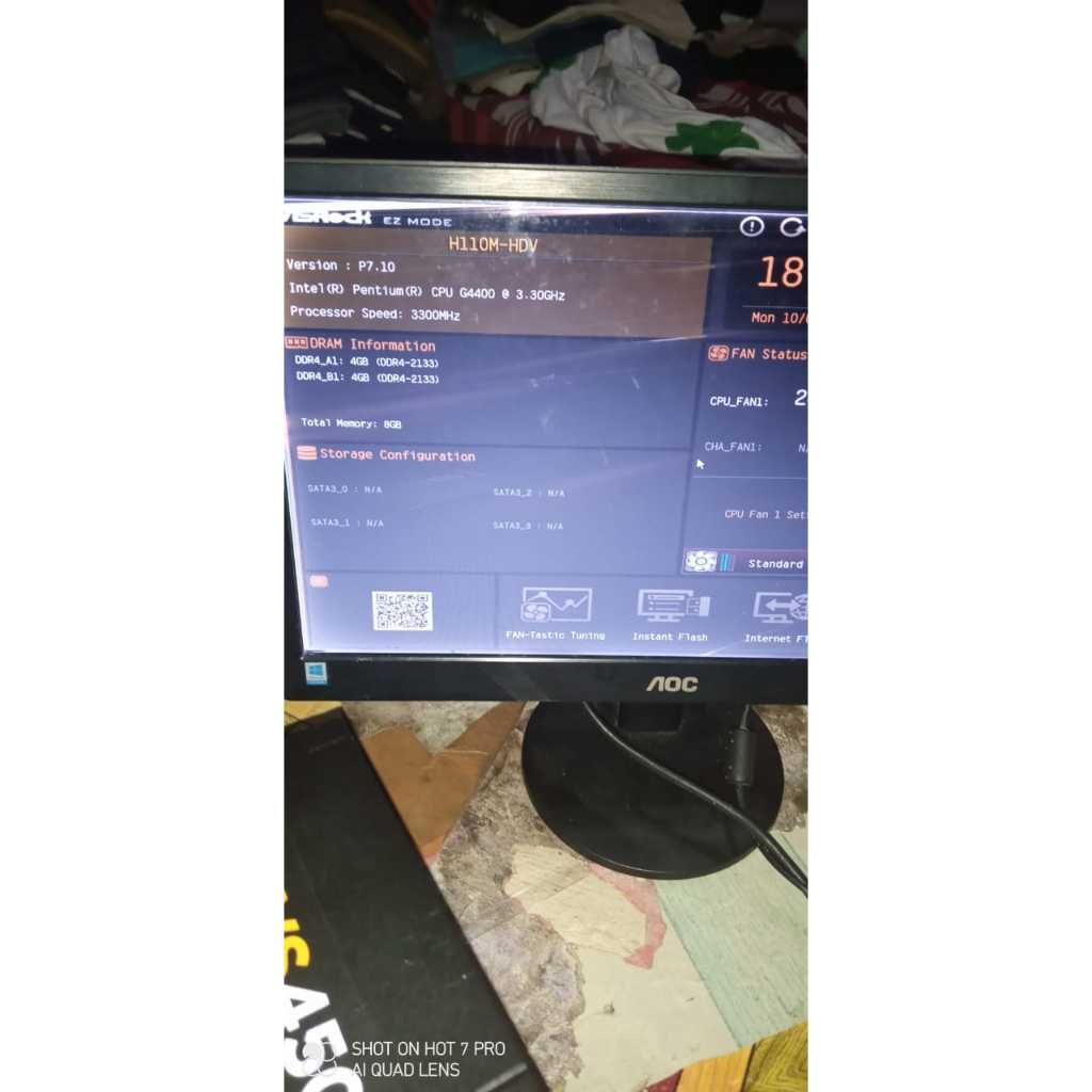 motherboard asrock H110M HDV lga 1151 ddr 4 lengkap dengan prosesor intel g4400 3,30ghz
