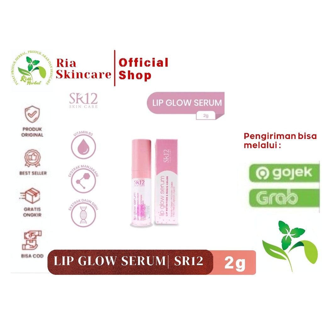 SR12 Lip Glow Serum – Serum Bibir Magic Color Pink Alami | Melembapkan & Menutrisi Bibir | Aman BPOM