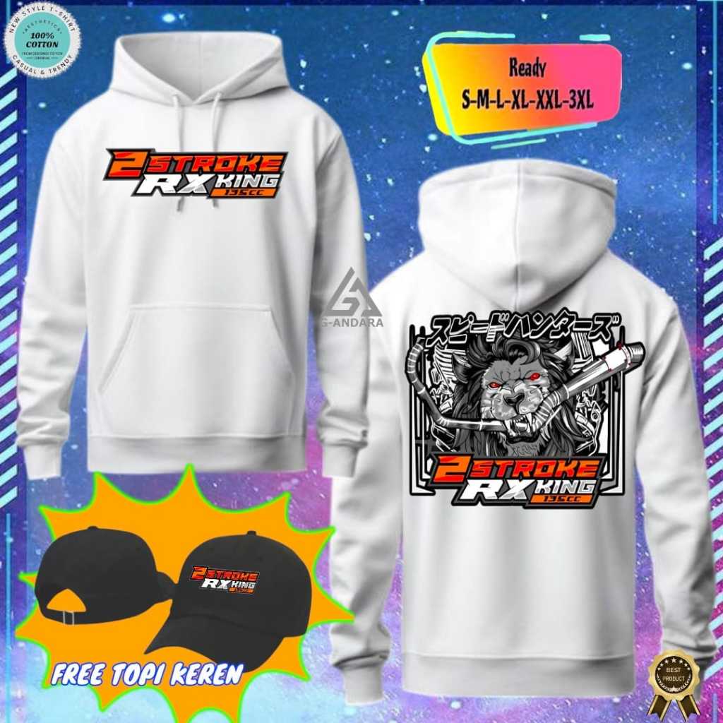 HOODIE JUMPER 2STROKE RX KING 135CC DESAIN TERBARU BONUS TOPI