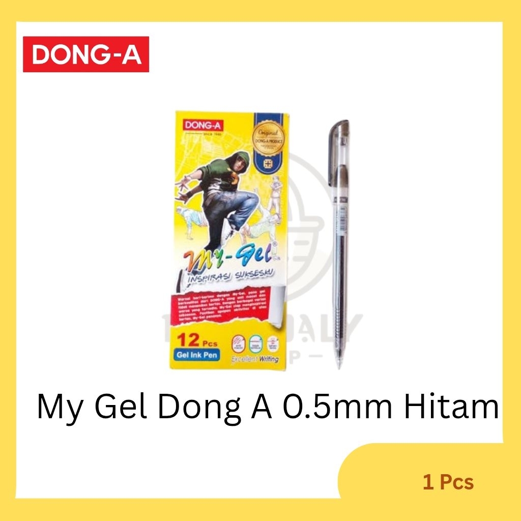 Dong-A MyGel Hitam dan Hijau  0.5mm – Pulpen Gel Hitam/Hijau Lembut & Warna Tinta Pekat