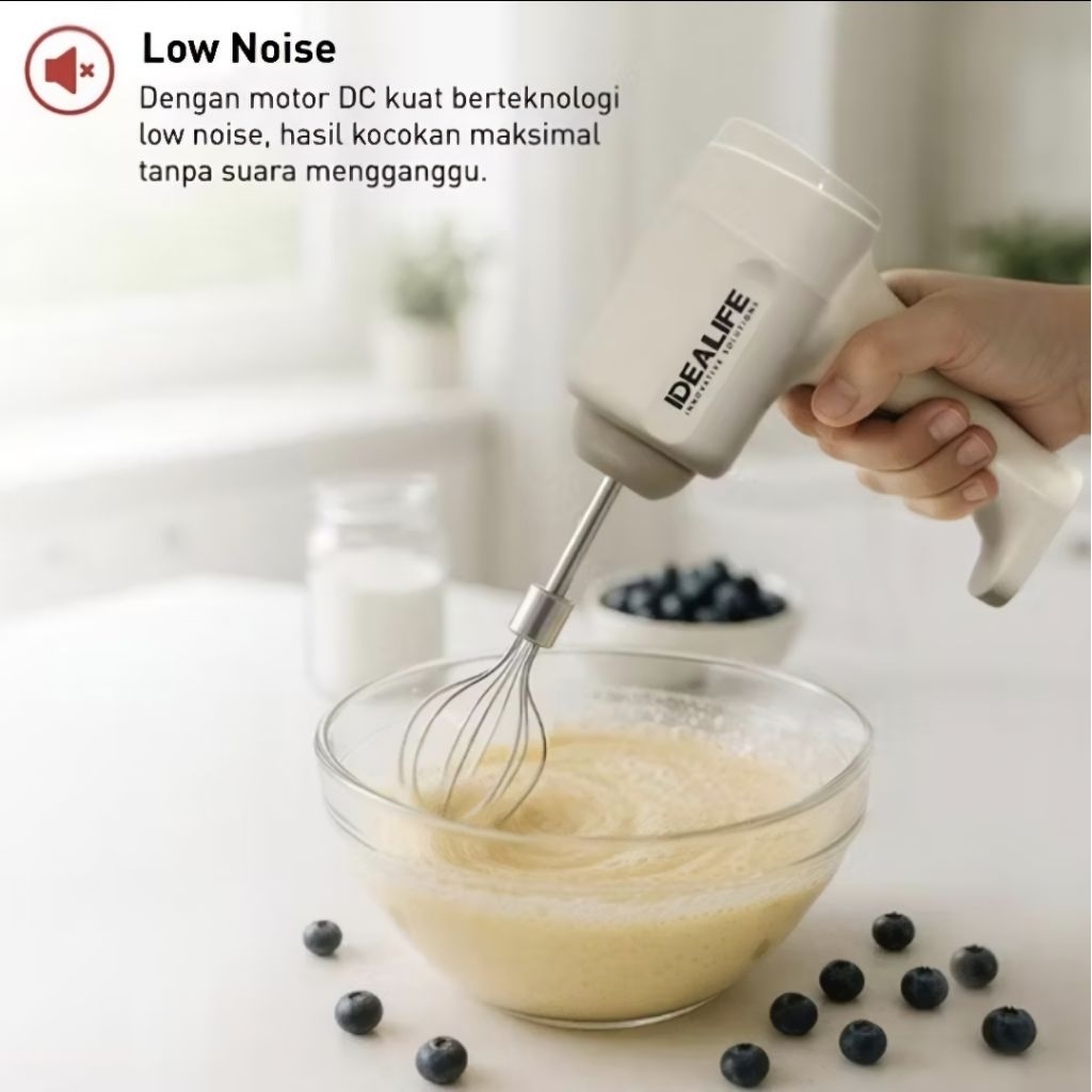 Hand Mixer Idealife - Mixer Tangan Portable Mudah Dan Praktis Digunakan Mixer Idealife HM1001