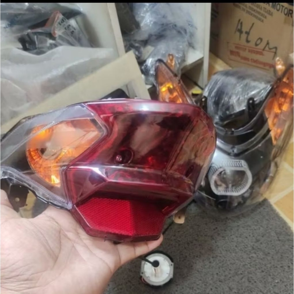 Lampu Stop Belakang Beat Fi Custom Hitam Oren Super Keren Siap Pasang