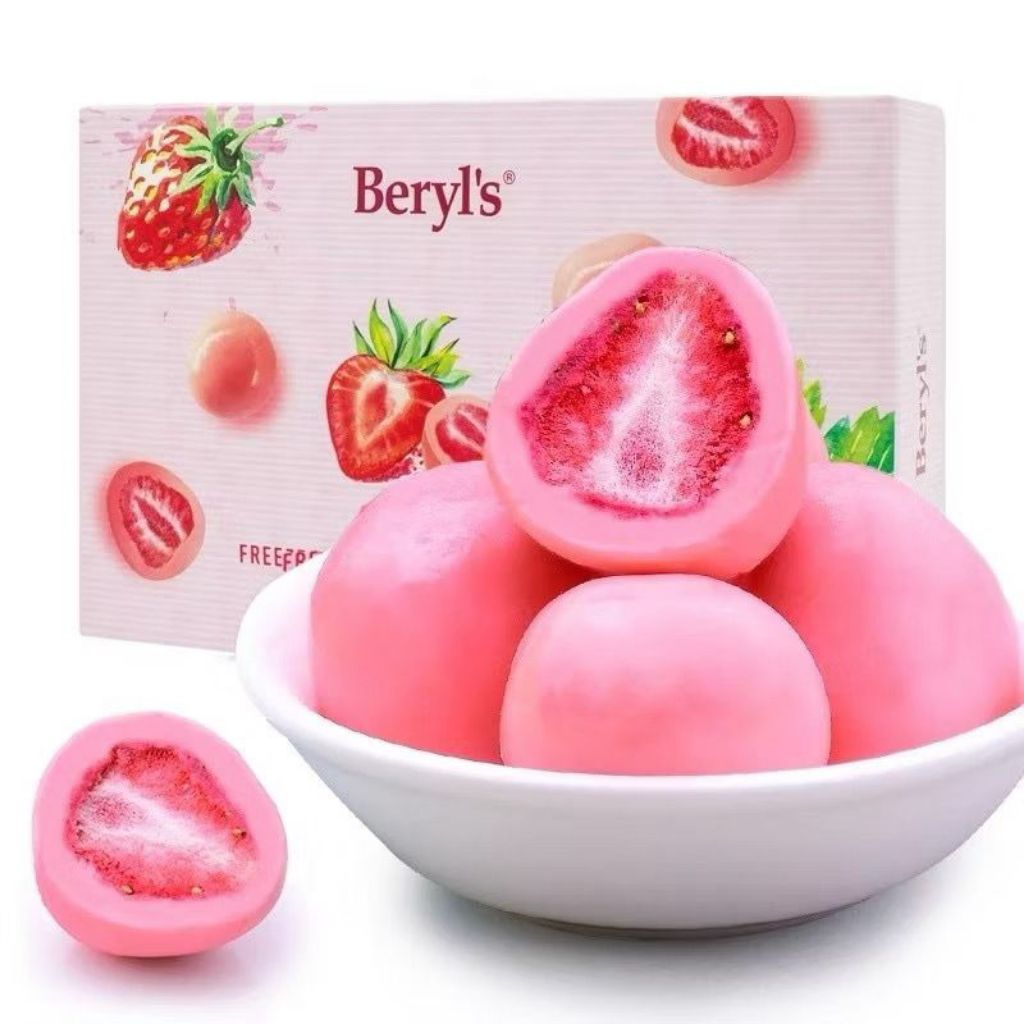 BERYL'S FREEZE DRIED STRAWBERRY COATED WITH STRAWBERRY WHITE CHOCOLATE