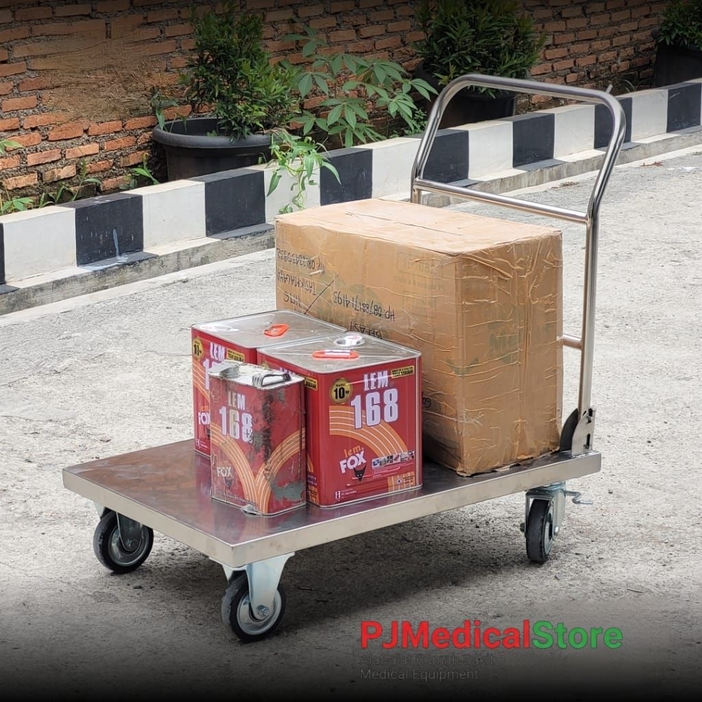 Troli dorong barang - troli lipat - trolley dorong stainless