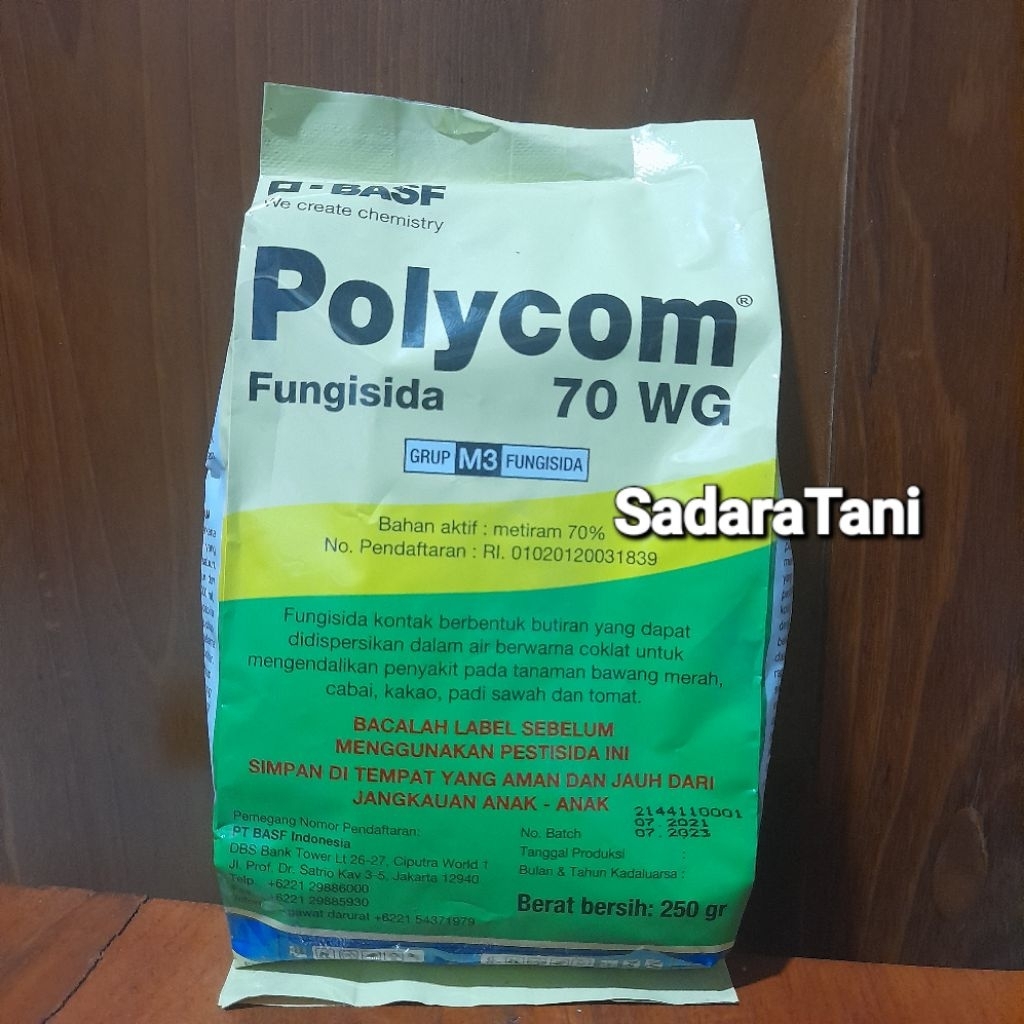 Fungisida Polycom 70WG 250Gr Bahan aktif : Metiram 70%