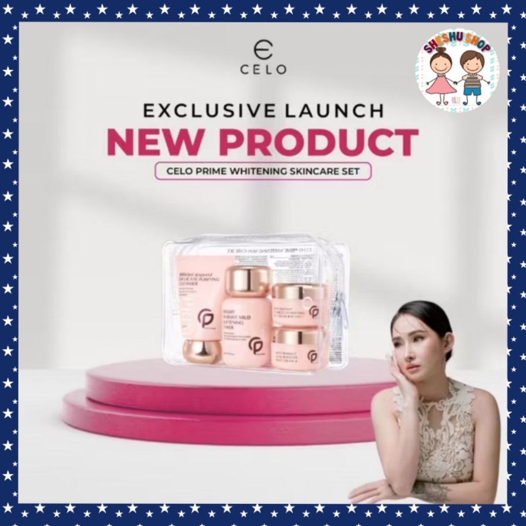 Ready Stock Celo Prime Whitening Skincare Set dengan Niacinamide Celo.Beaute