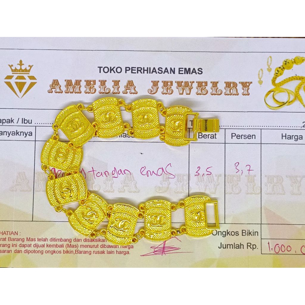 ( COD) Promo Gelang Tangan Wanita Dewasa Gelang Rantai Cenel Berlapis Emas Muda Tidak Luntur