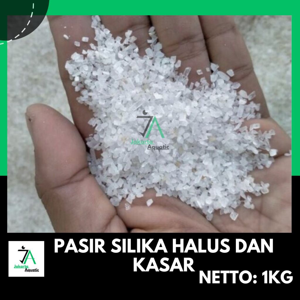 Pasir silika 1kg halus dan kasar/pasir silika putih/pasir aquarium aquascape 1kg