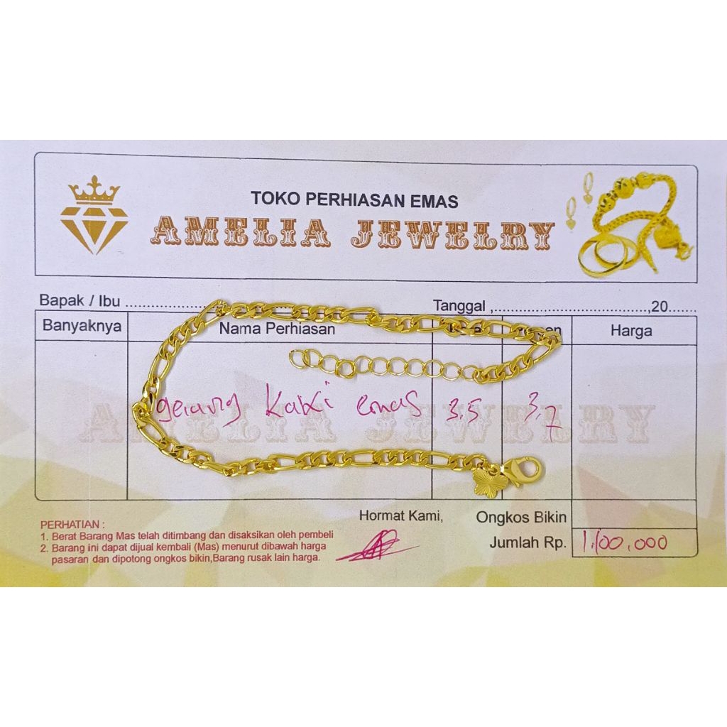 ( COD) Promo Gelang Kaki Wanita Dewasa Gelang Rantai Berlapis Emas Muda Tidak Luntur