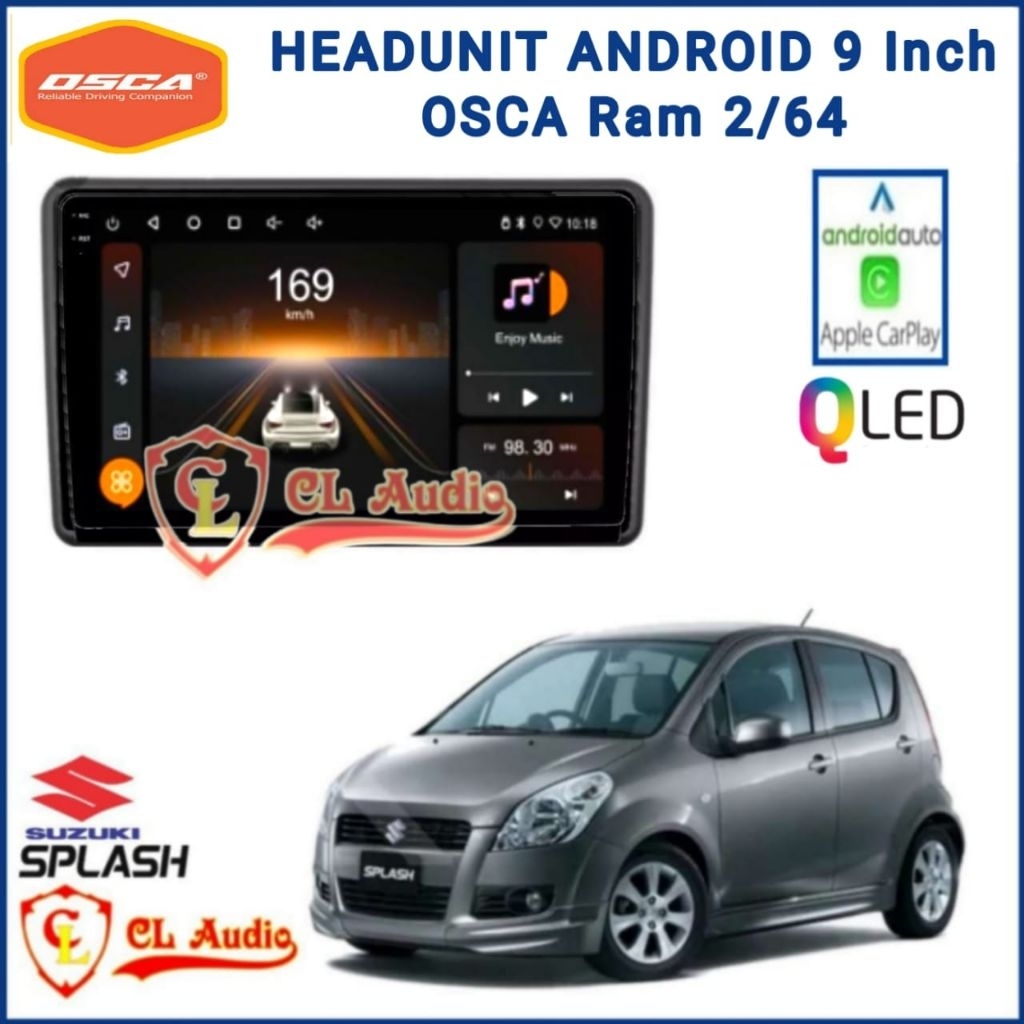 Head Unit Android OSCA 9 Inch Suzuki Splash Ram 2/64 GB Carplay