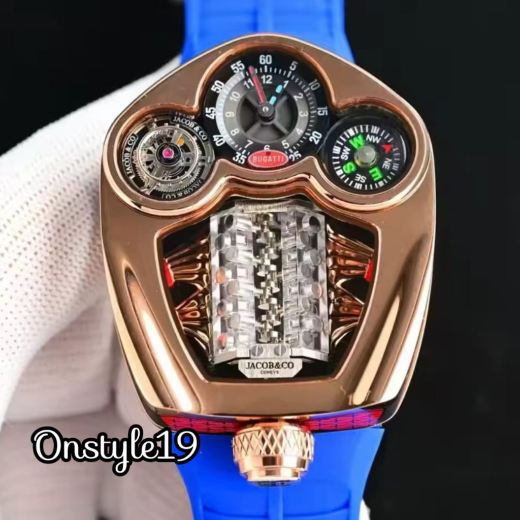 JAM TANGAN JACOB & CO BUGGATI CHIRON ROSEGOLD