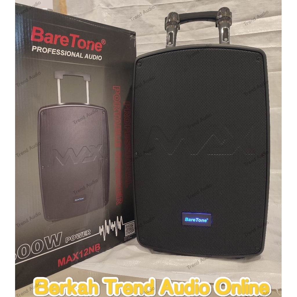 Speaker Aktif Portable Wirelles BARETONE MAX 12 NB Original 500 Watt