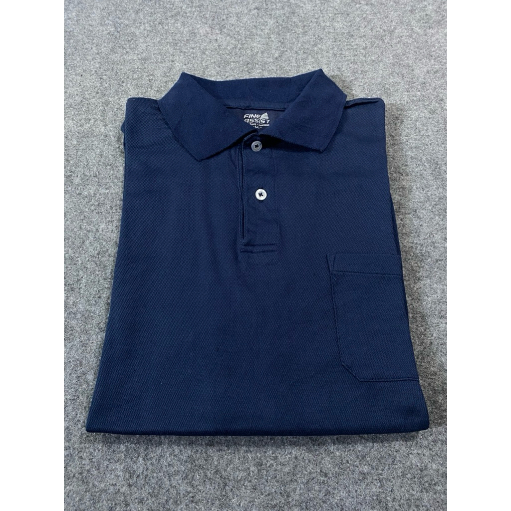 BAJU KAOS KERAH DRYFIT FINE Assist NAVY SIZE L