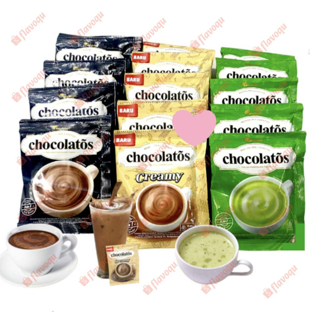 CHOCOLATOS DRINK Minuman Coklat Bubuk Matcha Latte Renceng Sachet Cokelat Instan Creamy Italian Choc