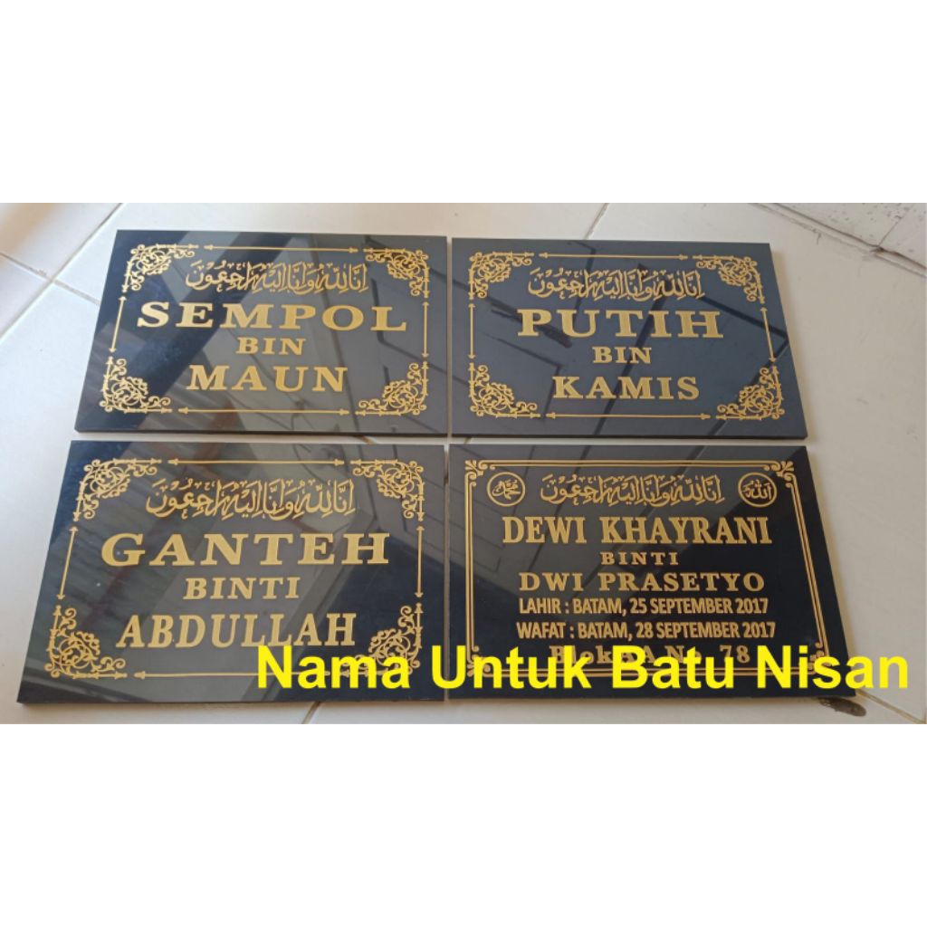 Batu Nisan Nama Kuburan/kijing makam Dewasa