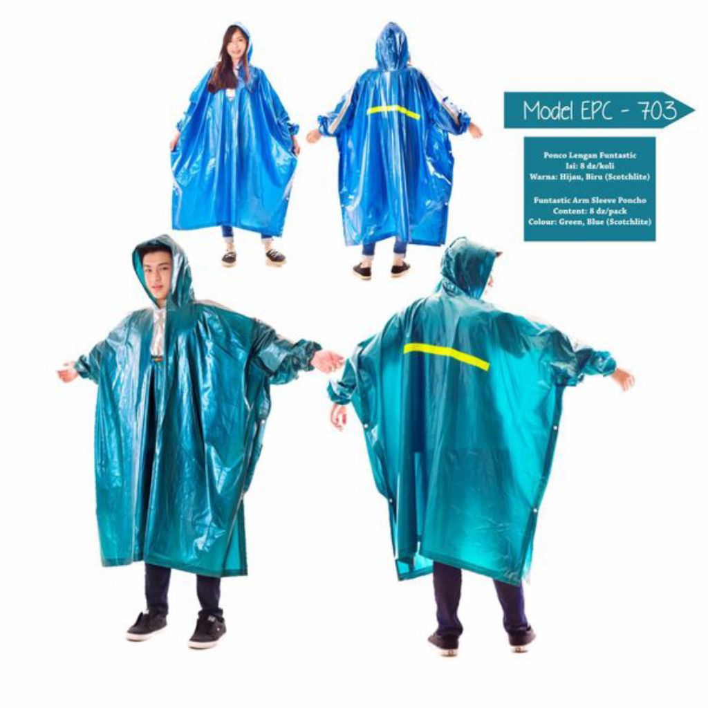 JAS HUJAN ELMONDO FUNTASTIC MODEL EPC 703 PONCO LENGAN / RAINCOAT ELMONDO