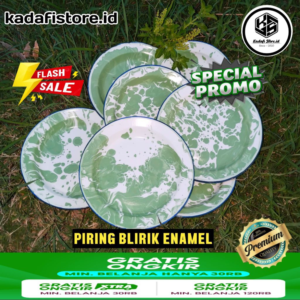 Piring blirik Hijau 22cm /piring blirik enamel/piring jadul/piring blirik Hijau/piring seng /piring 