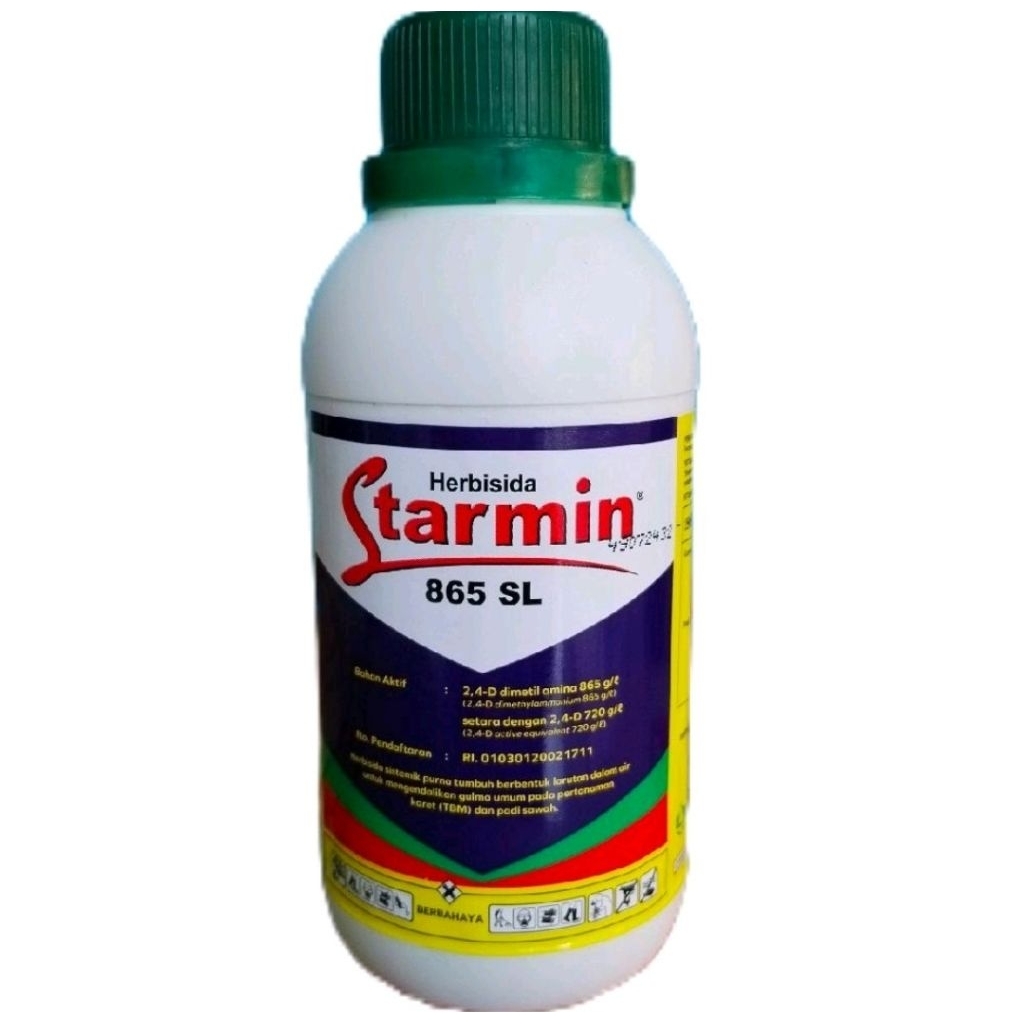Starmin 865 SL 200 ml, Obat Rumput 2,4 D dimetil amina 865 g/l. Ampuh kendalikan gulma berdaun lebar