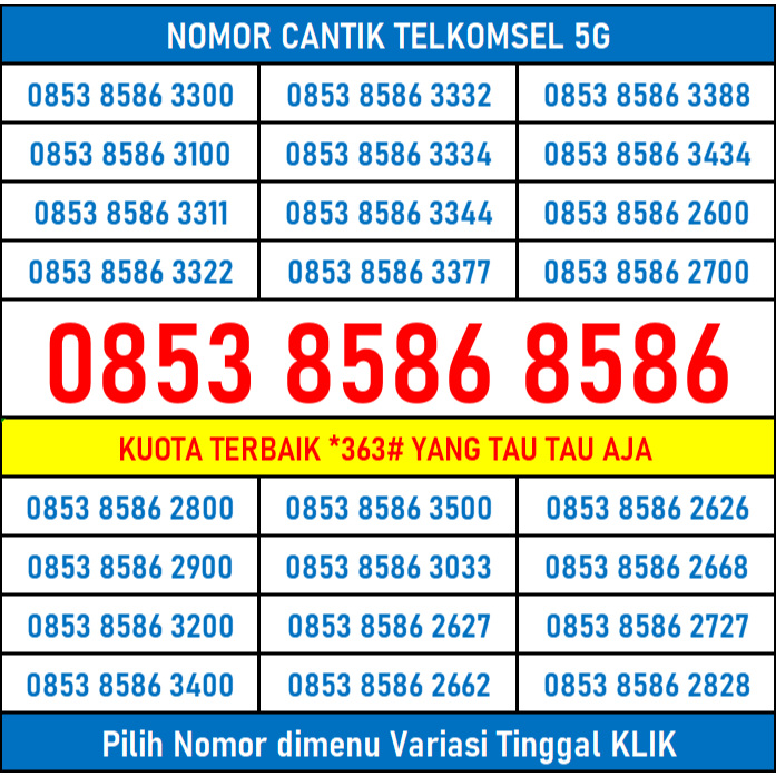 Simcard Nomor Cantik Kartu Perdana Telkomsel