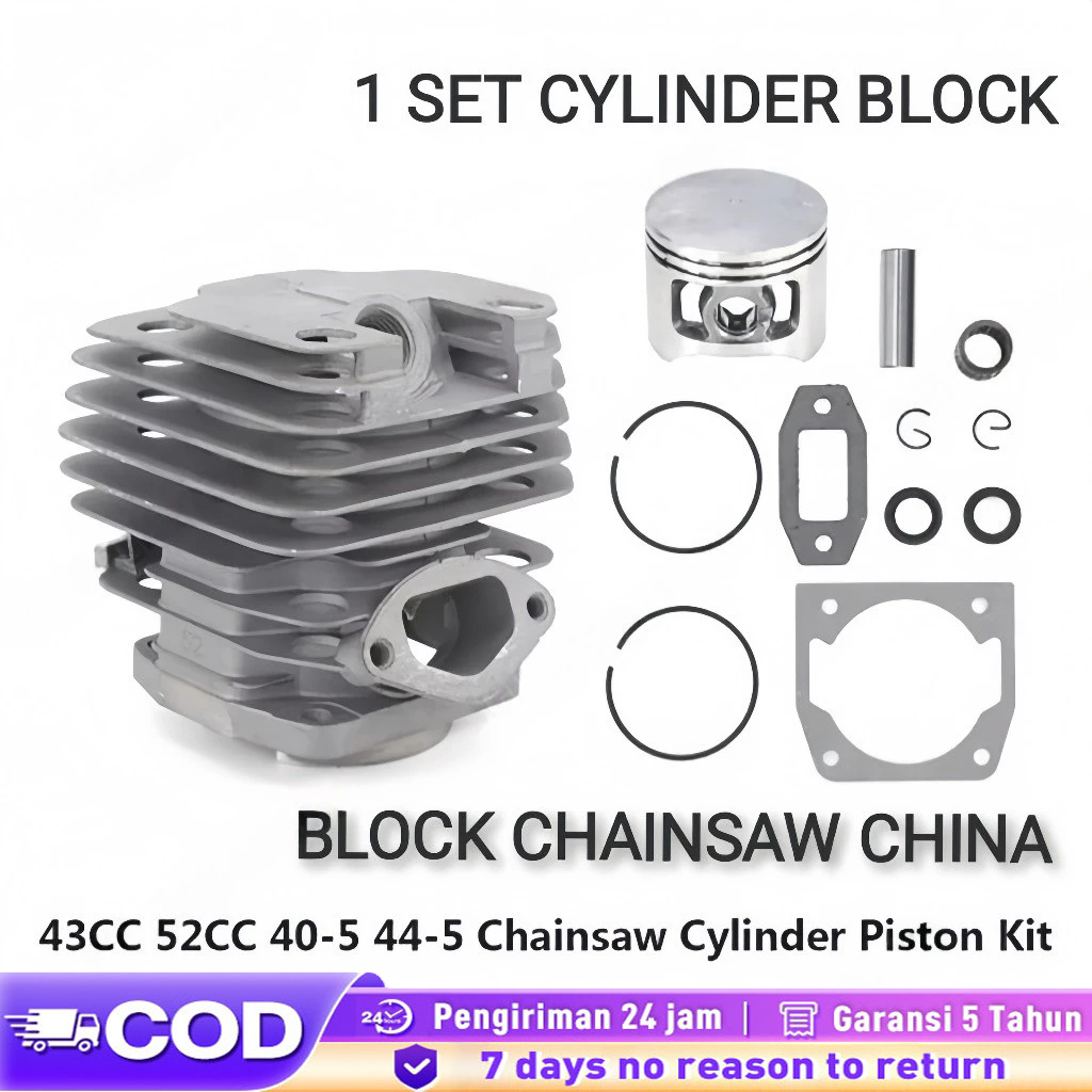 Blok Maestro 5800 Cylinder Blok Chainsaw 5800 45.2MM Assy Komplit Blok Chainsaw 58CC