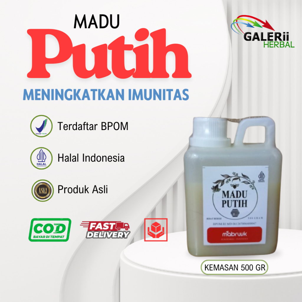 Madu Putih Mabruuk 500 gram Madu Asli Mabruuk