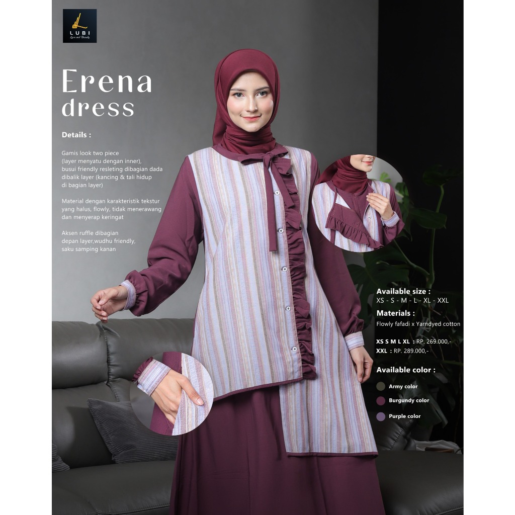 Erena dress lubi terbaru dress pita kekinian