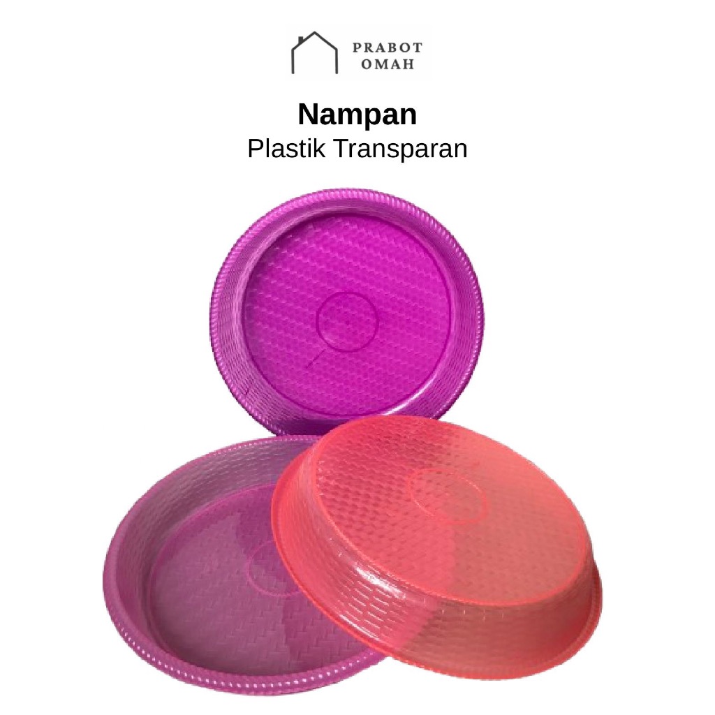 Nampan Bulat Plastik Transparan - Lengser - Loyang