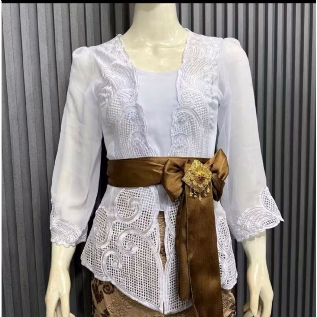 Kebaya Jadi Bordir Tangan Lonceng Motif Kerawang || Kebaya Adat Bali Modern || Kebaya Adat Bali Keki