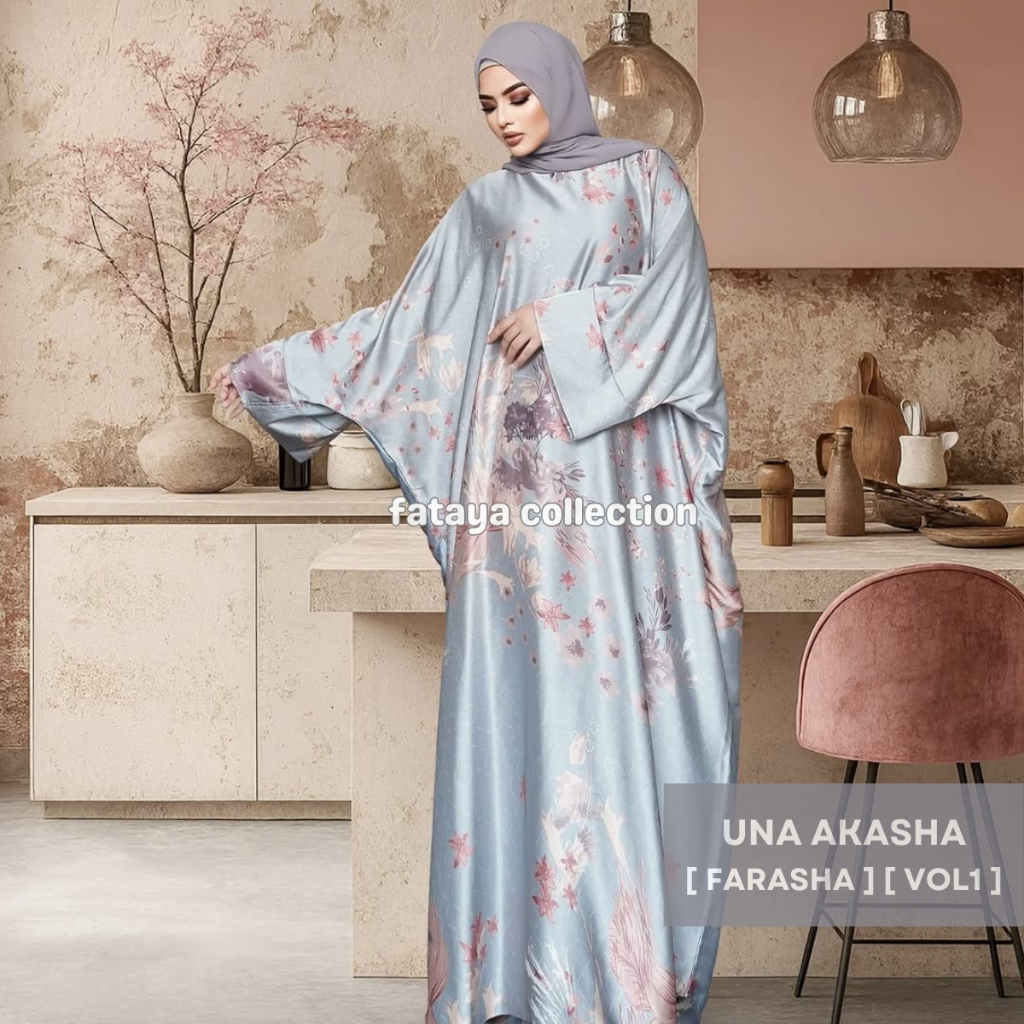 Fataya Collection UNA AKASHA Abaya Farasha - Kain Silk