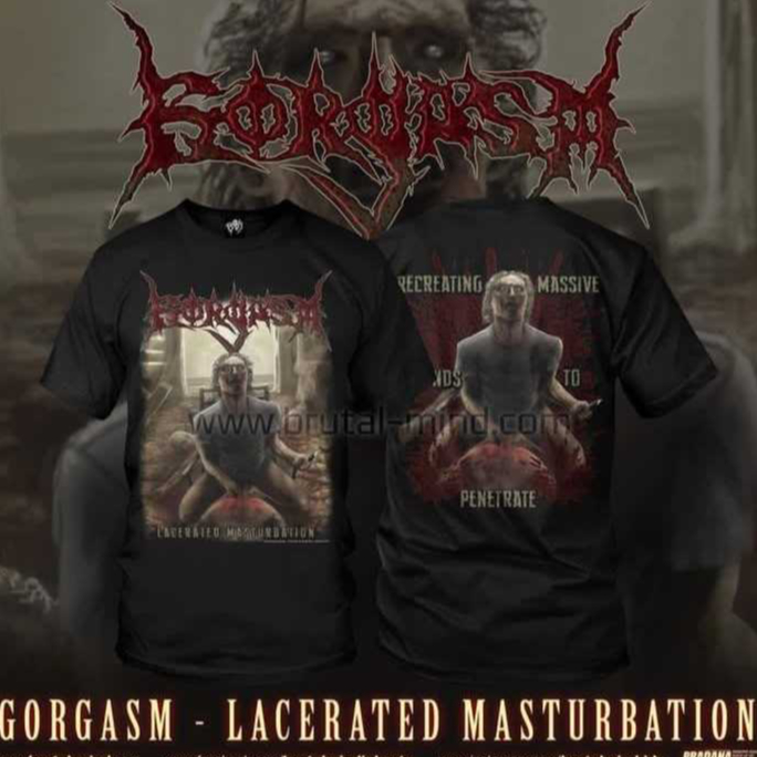 TSHIRT – GORGASM – LACERATED MASTURBATION / Tshirt Distro / kaos band metal original / tshirt musik 