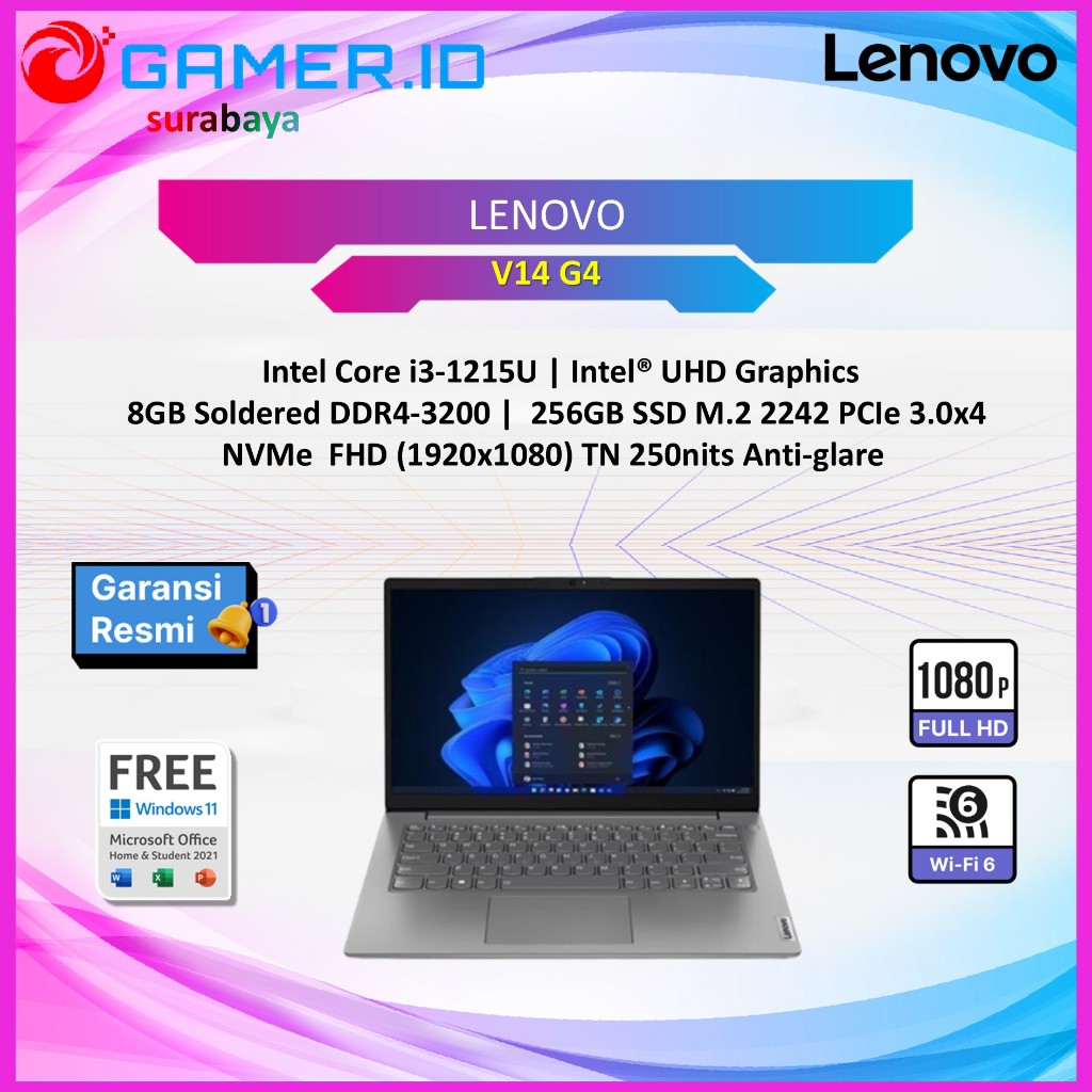 LAPTOP LENOVO V14 G5 I3 1315 8GB 256GB 14.0FHD