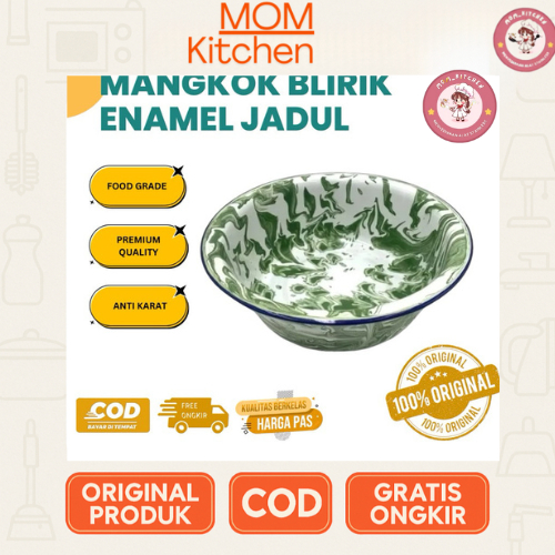 Mom Kitchen -  Baskom Makanan Enamel Berbagi Ukuran Besar Kecil