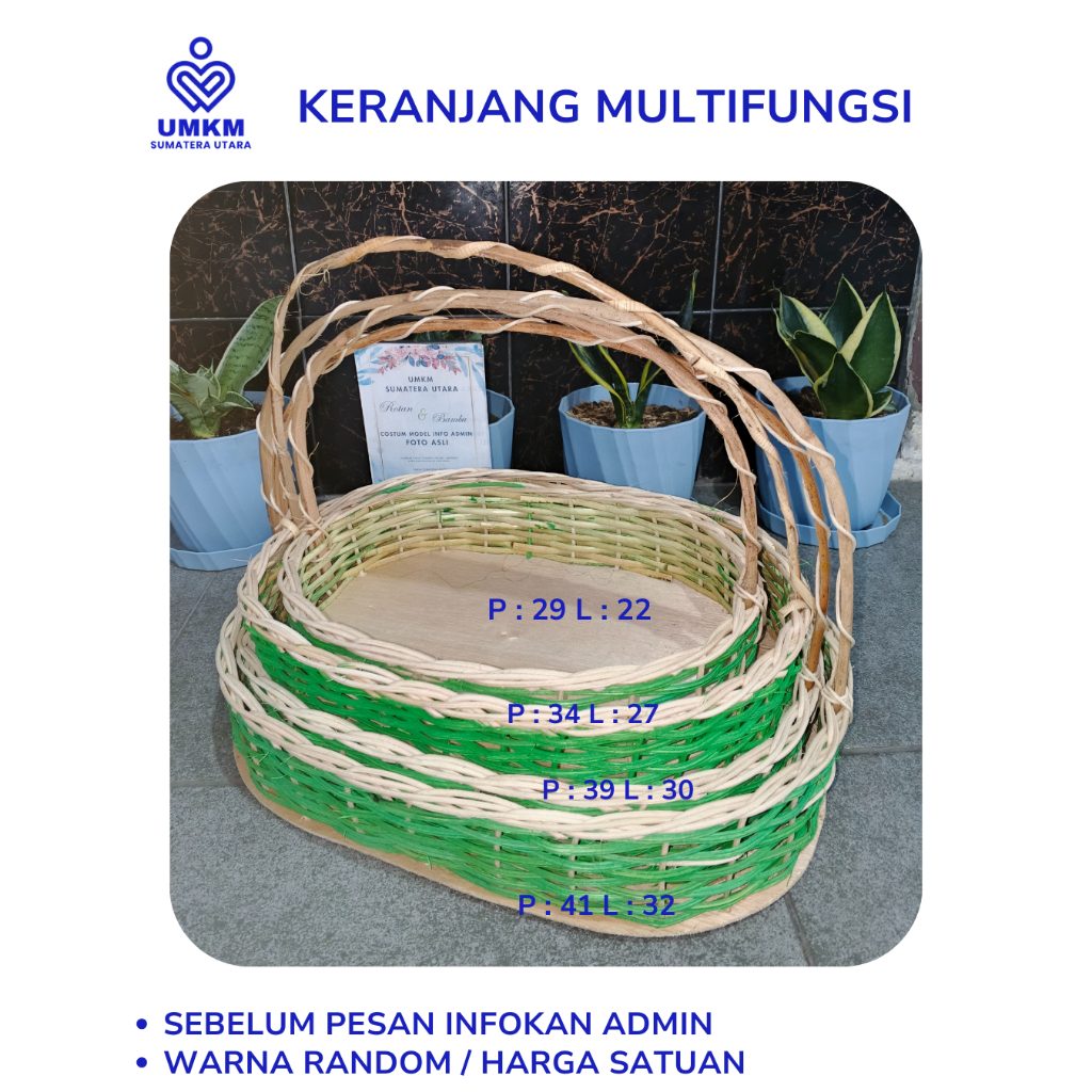 Keranjang Rotan Set / Parcel Rotan / Parcel Buah Rotan / Parcel Telur Rotan / Keranjang Multifungsi 