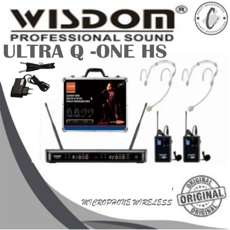 Wisdom Q-1 Q1 HS Wireless 2 Mic Jepit Clip-on + 2 Mic Headset Bando