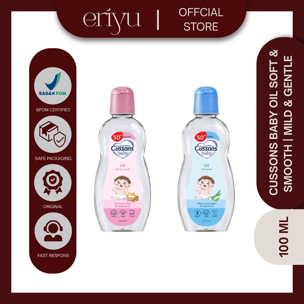 Cussons Baby Oil Mild & Gentle | Cussons Baby Oil Soft & Smooth |  Ekstra 100 + 100ml