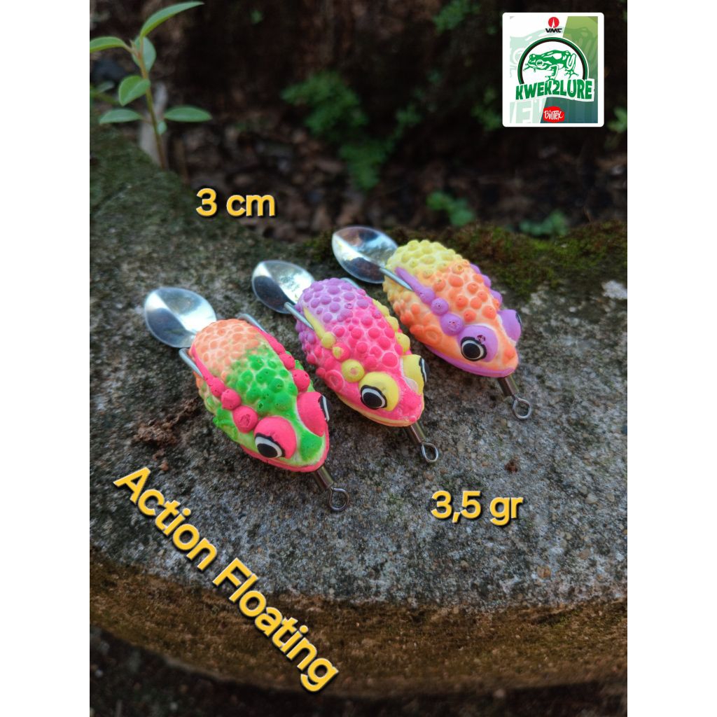 Umpan Casting Gabus Soft Frog Kwek2lure Hook VMC