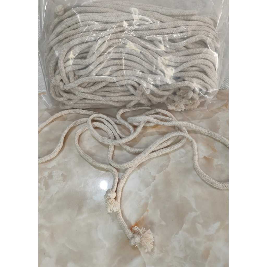 Paket pack 20pcs Tali macrame jumbo 8mm/ Tali kepang Katun 8mm potongan ukuran 2 meter