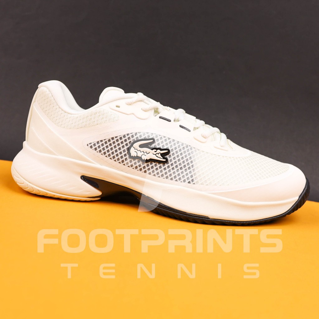 Sepatu Tenis Lacoste Tech Point 225 2 SMA OFF White Black Tennis Shoes Original