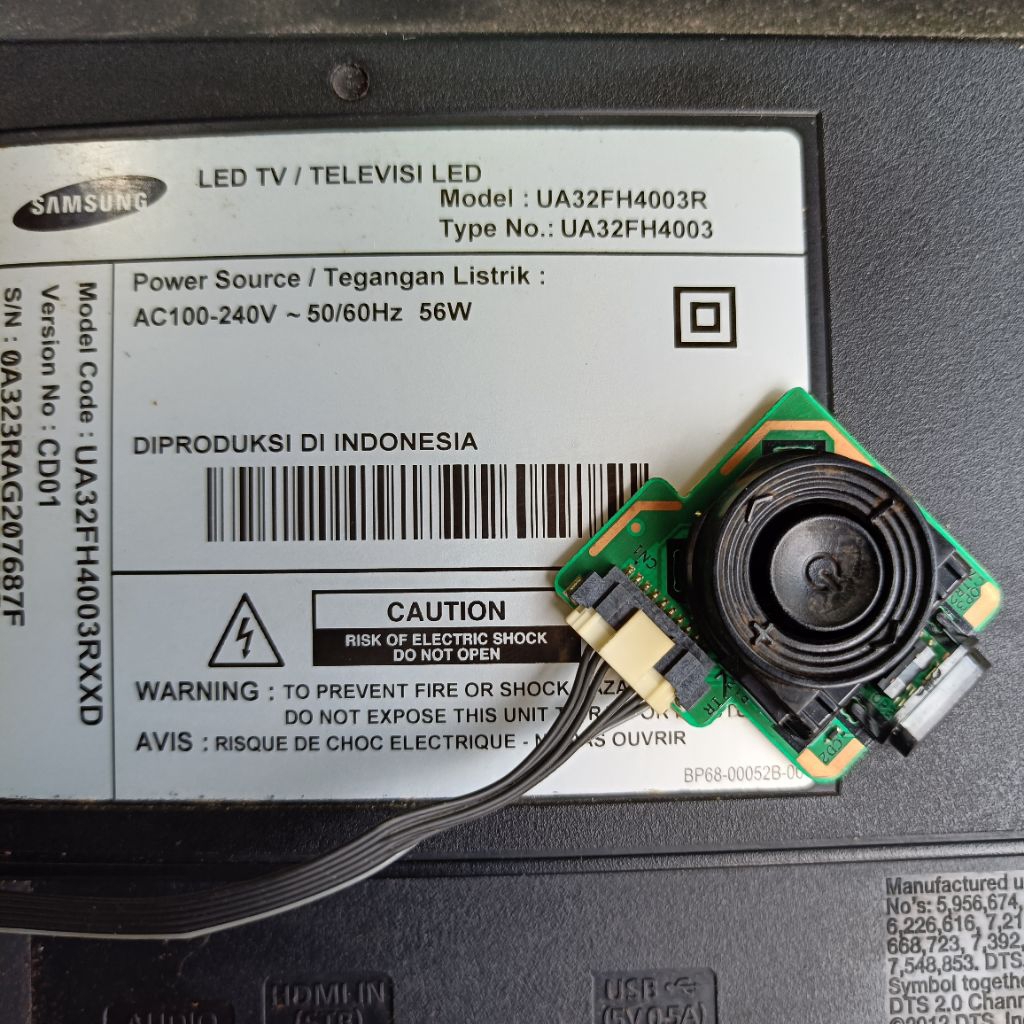 TOMBOL SENSOR TV SAMSUNG LED TV UA32FH4003R 32" UA 32FH4003R 32FH4003 TV LED Samsung 32 inch 100% Or