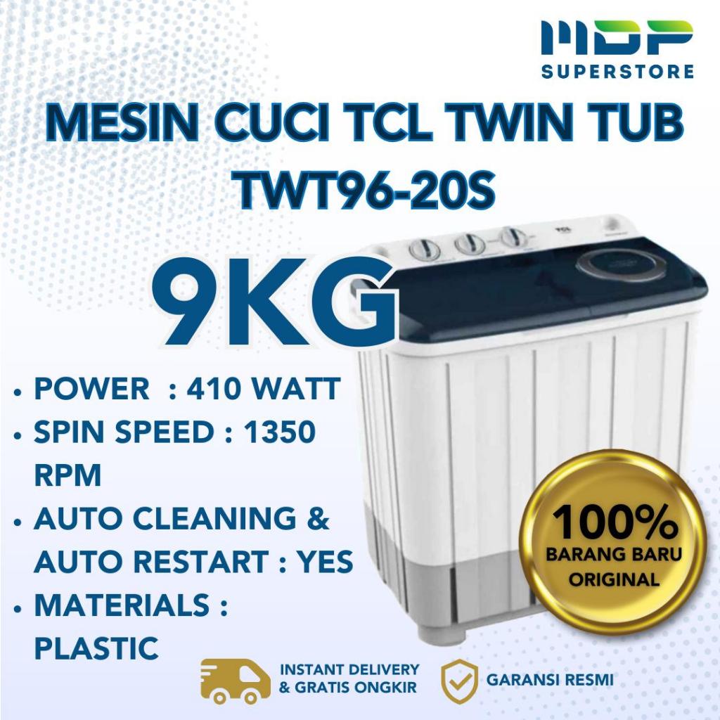 MESIN CUCI TCL TWT96-20S (TWIN TUB 9 KG)