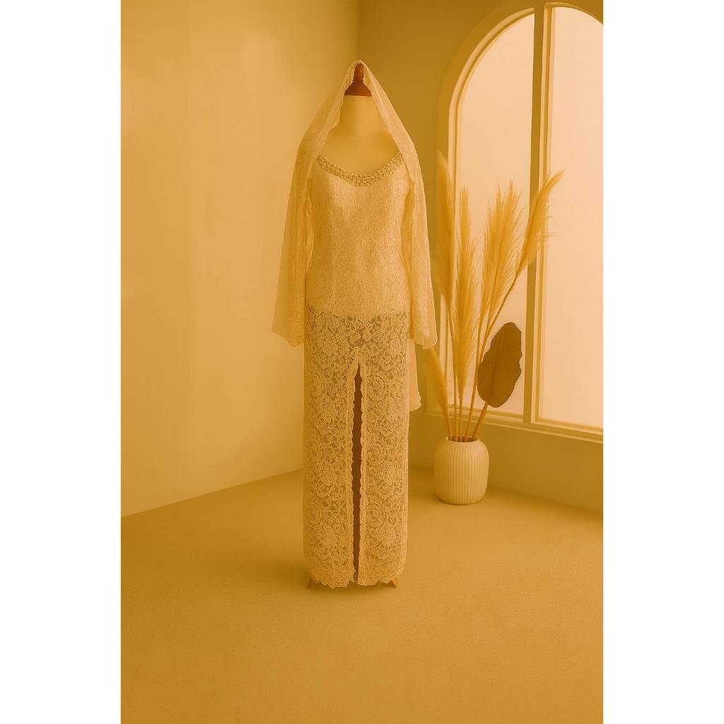 Kebaya Nikah | Kebaya Wedding | Kebaya Akad Premium White | Kebaya pengantin modern | Kebaya pengant