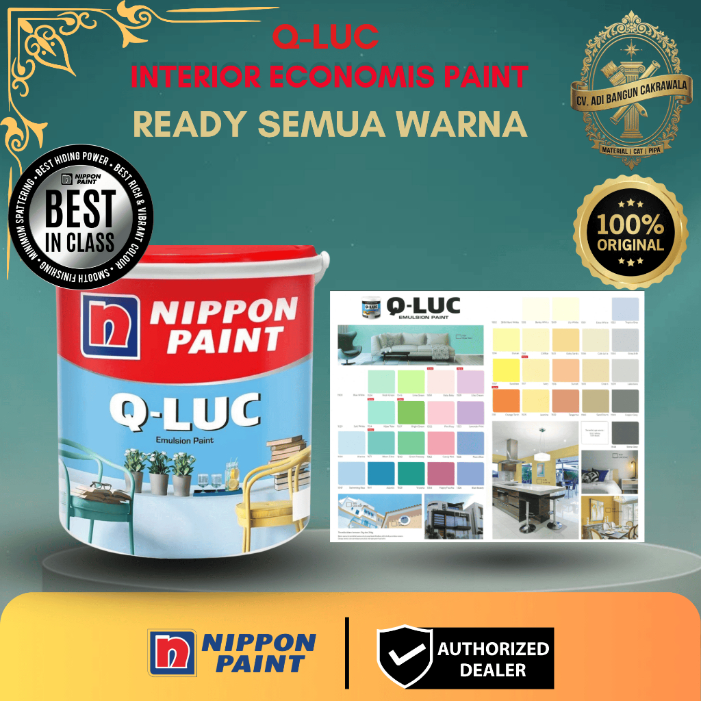 Nippon Paint Qluc Emulsion Cat Dinding Interior 5KG & 20KG