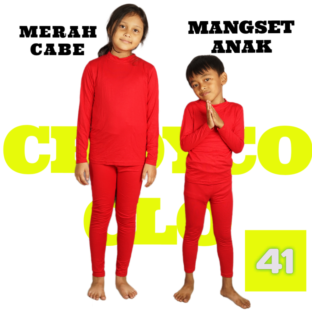baju manset anak lengan panjang usia 0 - 12 th/Kaos manset anak merah cabe