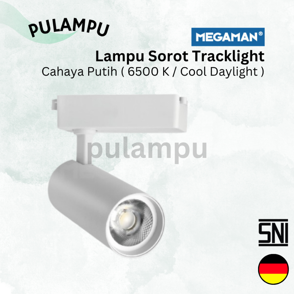 Lampu Track Light Megaman MQTS2002 18W 4000K – Lampu Sorot Rel LED Putih Natural Hemat Energi
