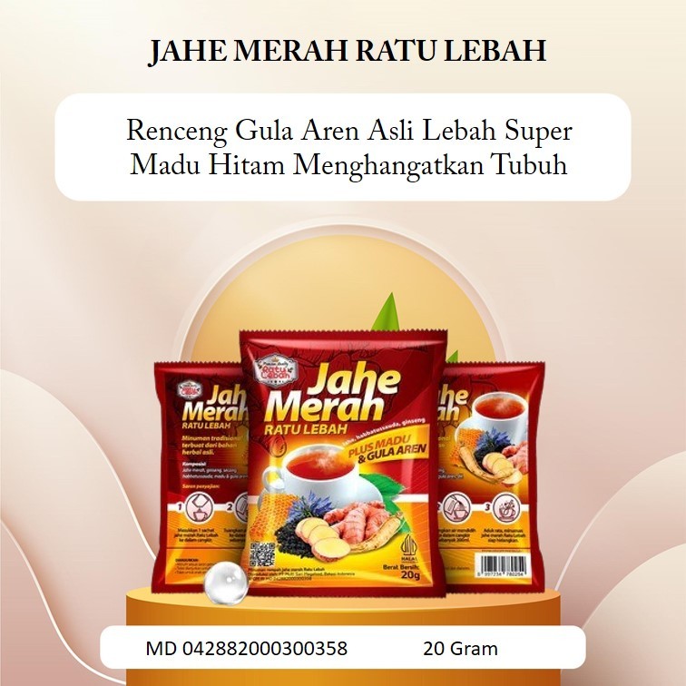 JAHE MERAH RATU LEBAH Renceng Gula Aren Asli Lebah Super Madu Hitam Menghangatkan Tubuh