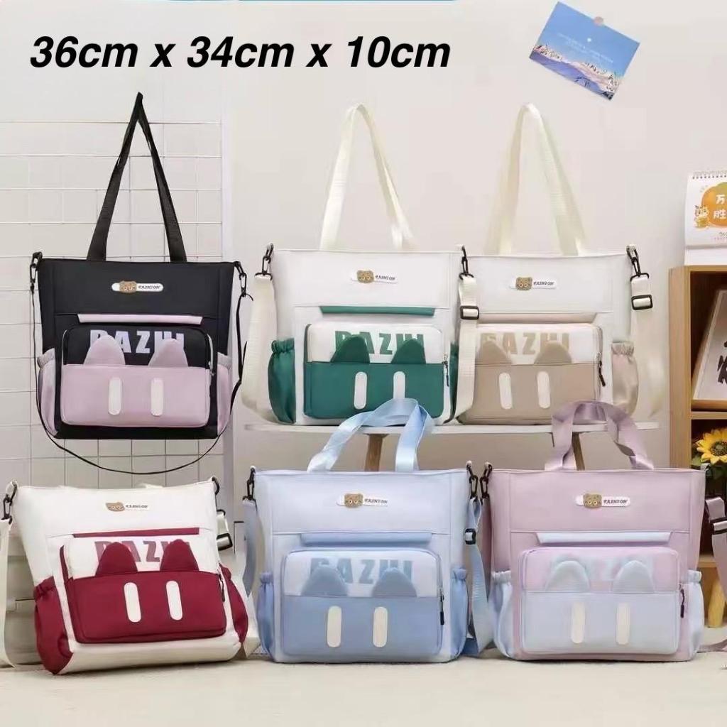 Bag Tas Selempang Nylon Wanita berkapasitas besar bisa 2fungsi